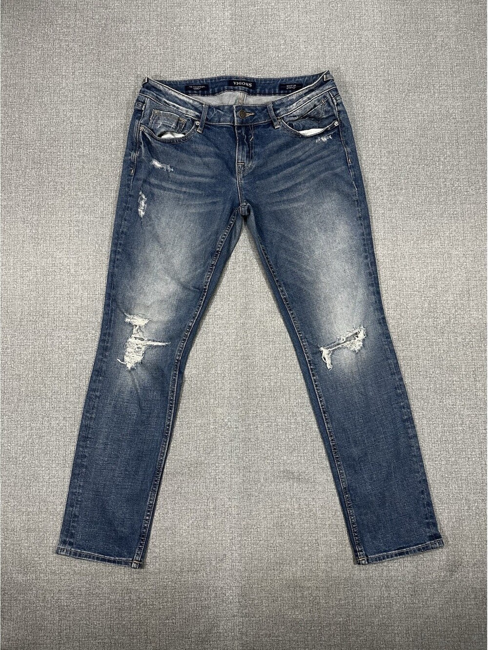 Vigoss The Thompson Tomboy Jeans Women’s 31X28 Distressed Stretch Denim